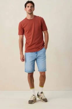 Donkerrood gebreid T-shirt