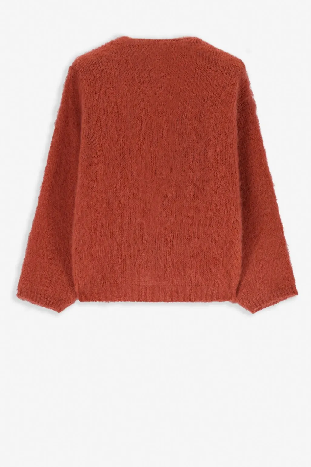 Donkerrood zacht gebreid vest