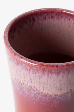 Donkerroze keramieken vaas lua glaze