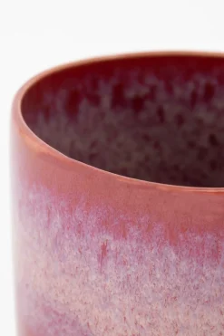 Donkerroze keramieken vaas lua glaze