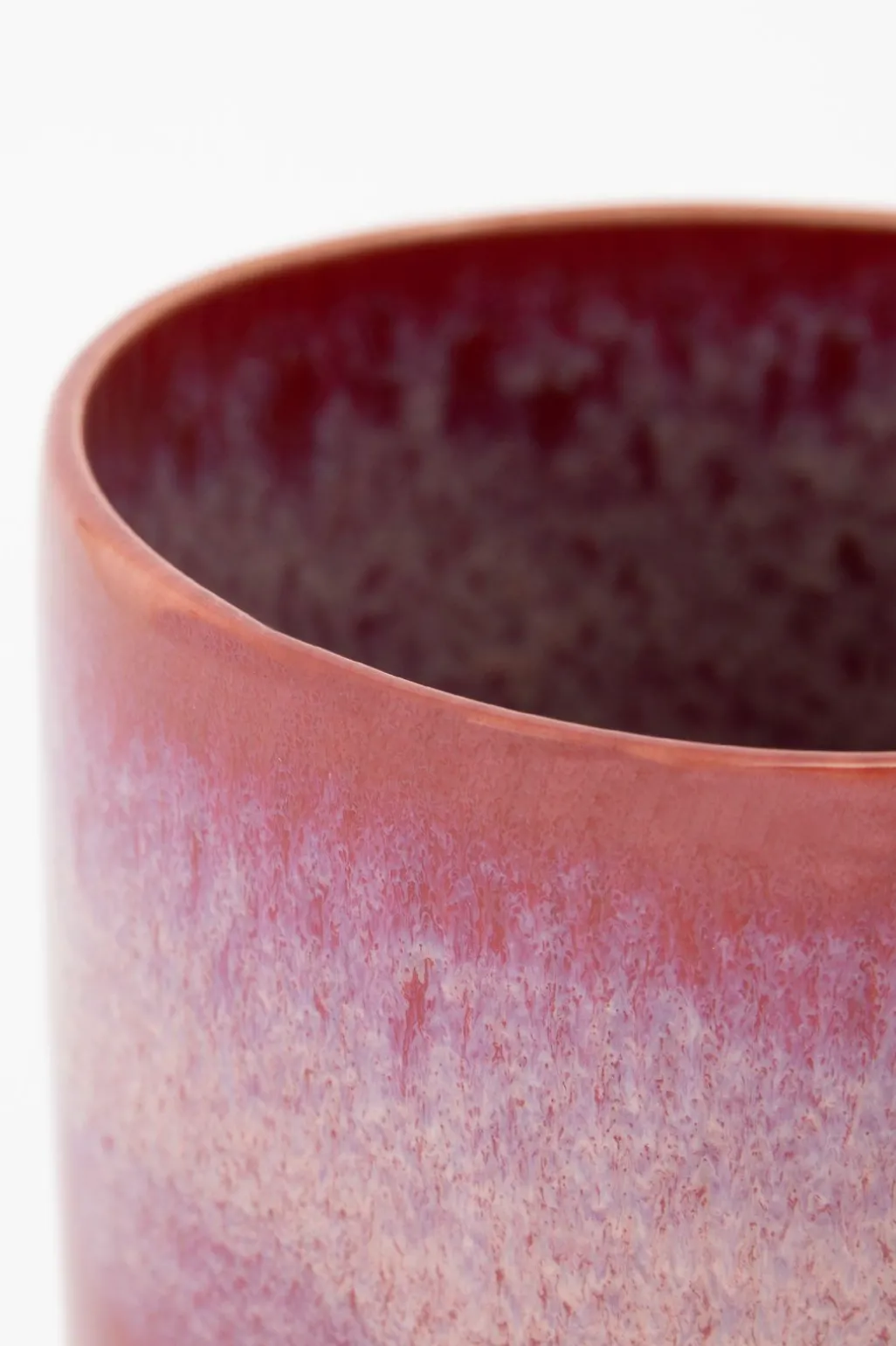 Donkerroze keramieken vaas lua glaze