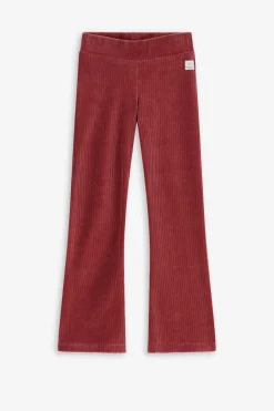 Donkerroze rib flared legging