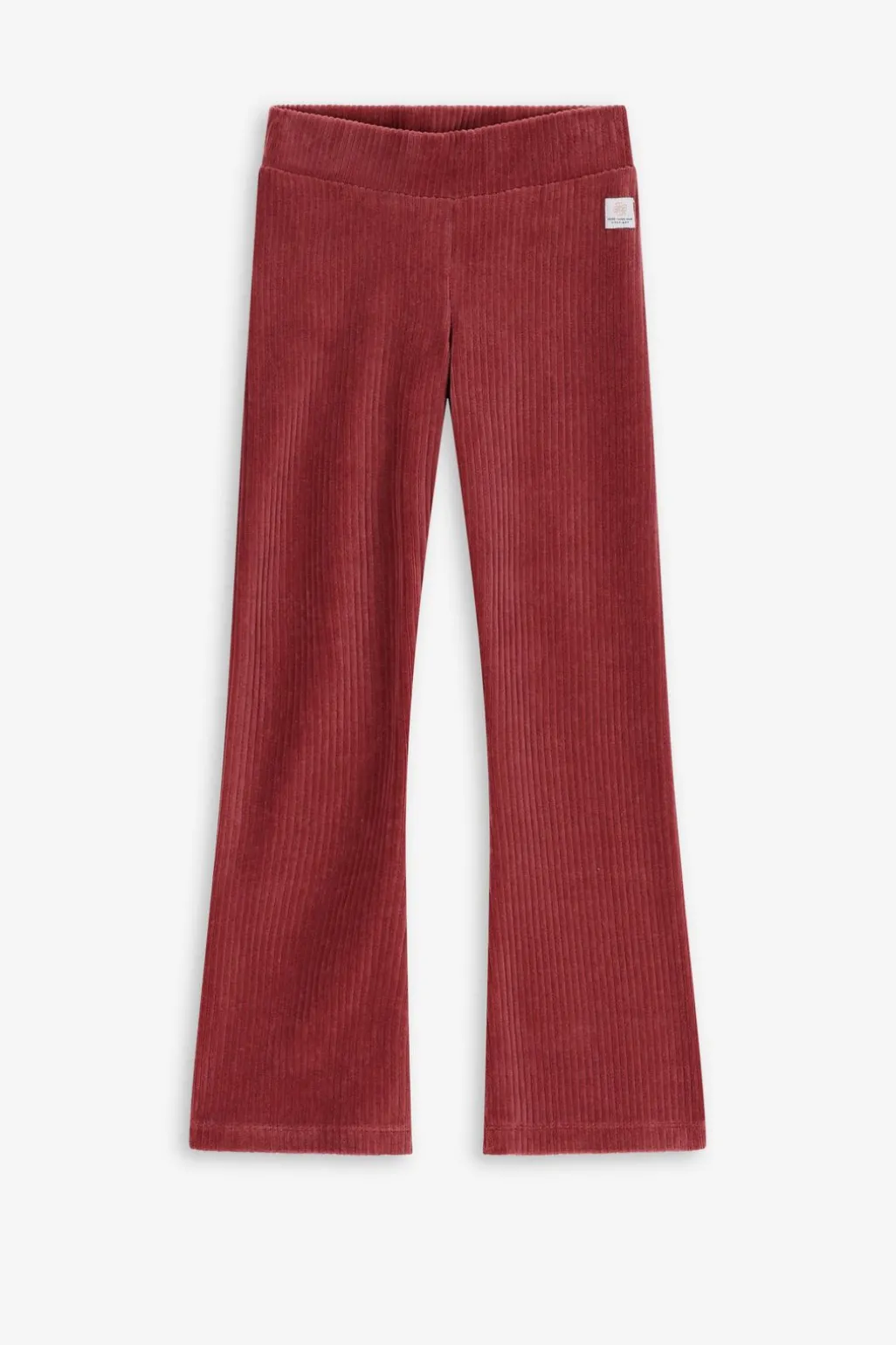 Donkerroze rib flared legging