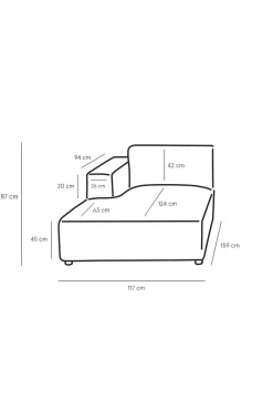Earl chaise longue links magnolia