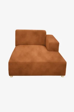 Earl velvet chaise longue rechts roest
