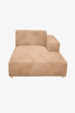 Earl velvet chaise longue rechts sand