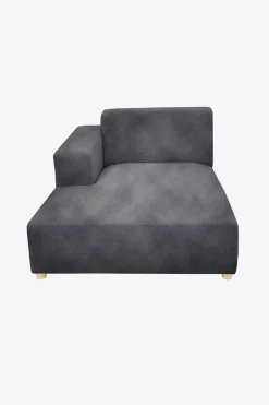 Earl velvet chaise longue links mid grey
