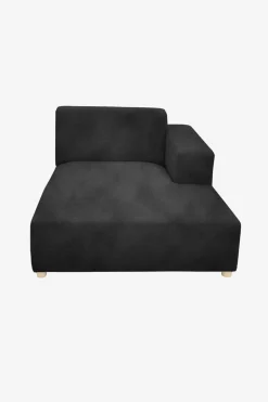 Earl velvet chaise longue rechts antraciet