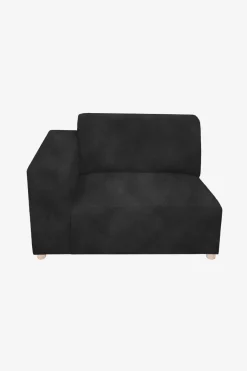Earl velvet 1.5-zits bank arm links antraciet