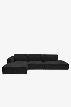 Earl velvet 4-zits bank chaise longue links otto longue rechts antraciet