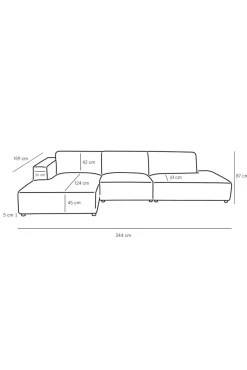 Earl velvet 4-zits bank chaise longue links otto longue rechts antraciet