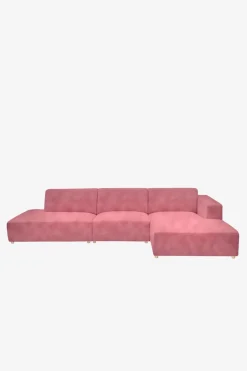 Earl velvet 4-zits bank chaise longue rechts otto longue links pink