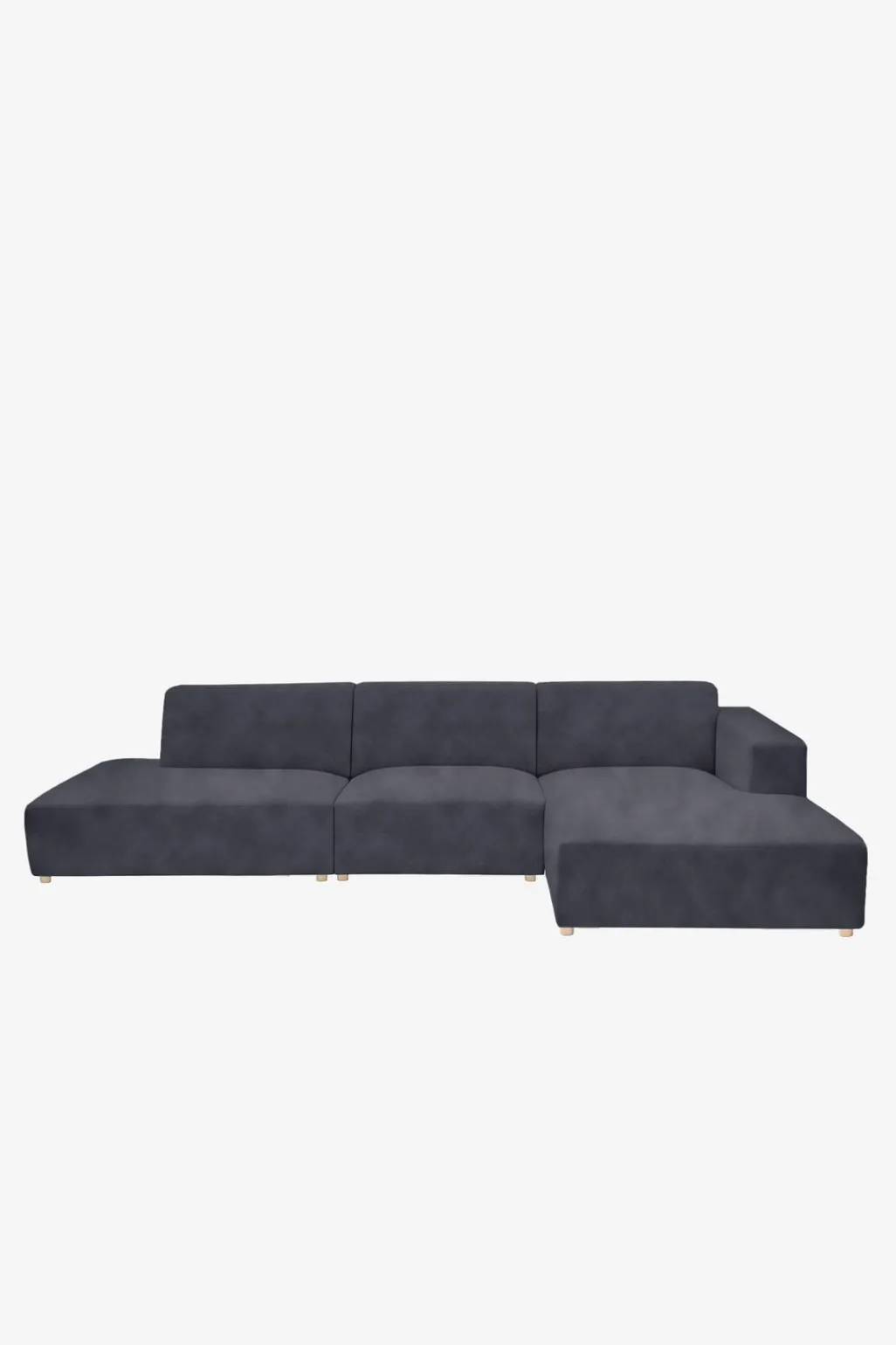 Earl velvet 4-zits bank chaise longue rechts otto longue links mid grey