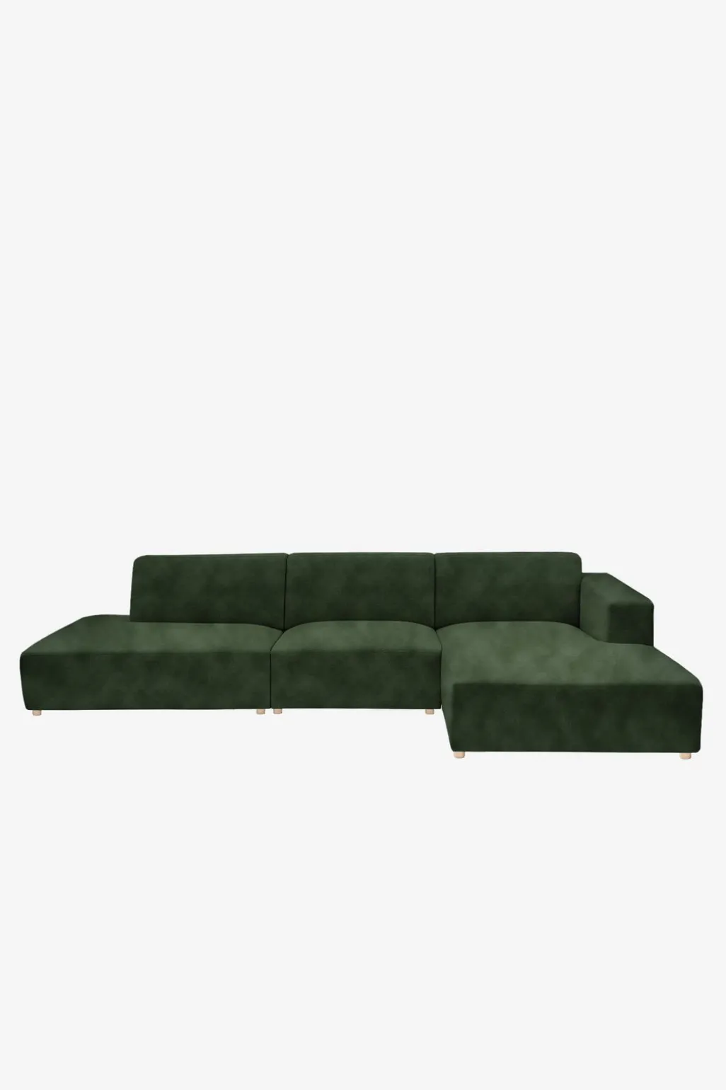 Earl velvet 4-zits bank chaise longue rechts otto longue links green forest