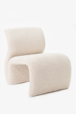 Ecru boucle lounge chair