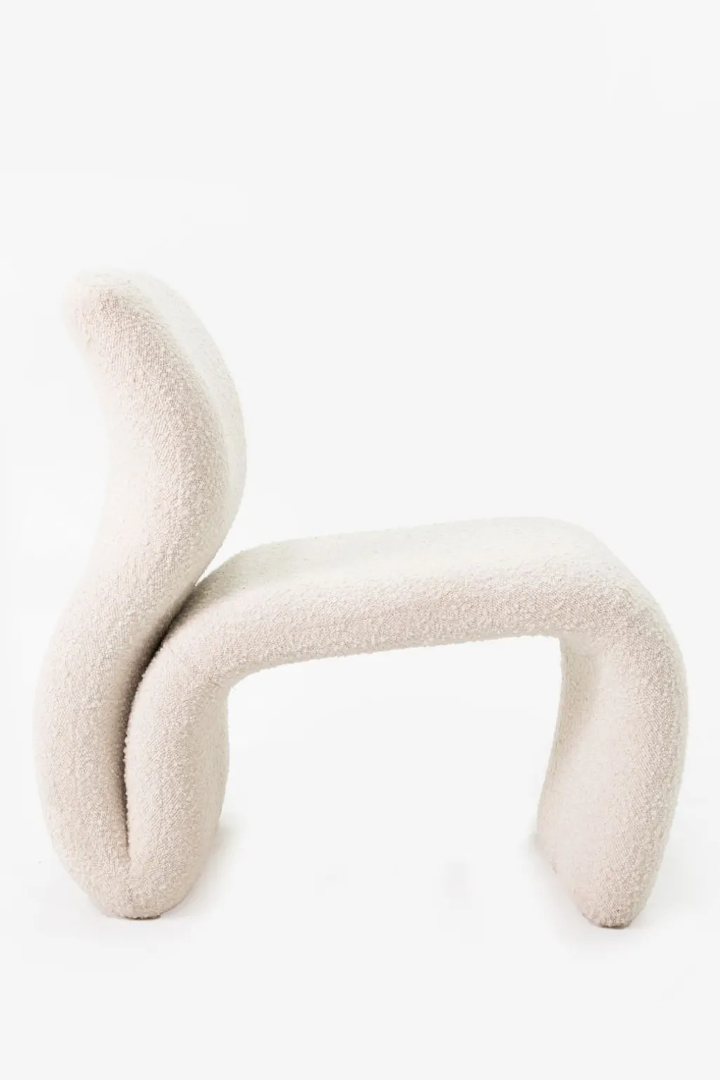 Ecru boucle lounge chair