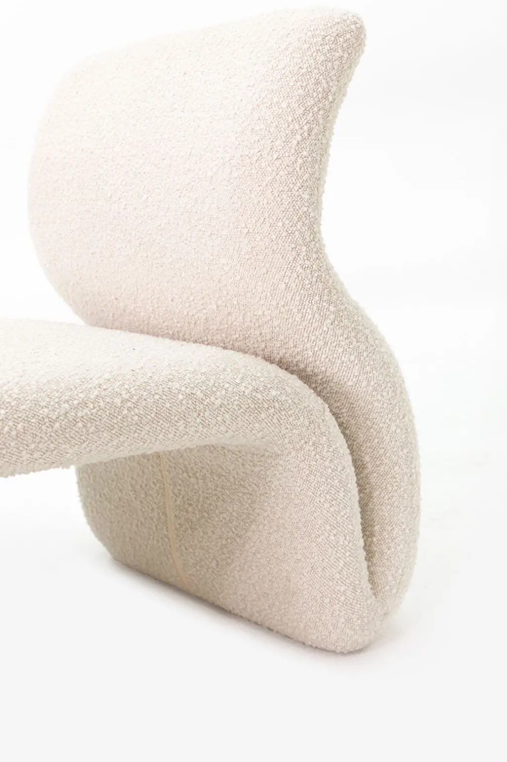 Ecru boucle lounge chair
