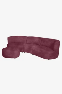 Empress velvet hocker wine red