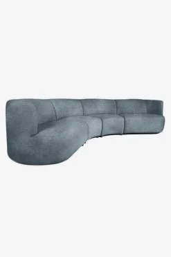 Empress velvet 4-zits bank mid grey
