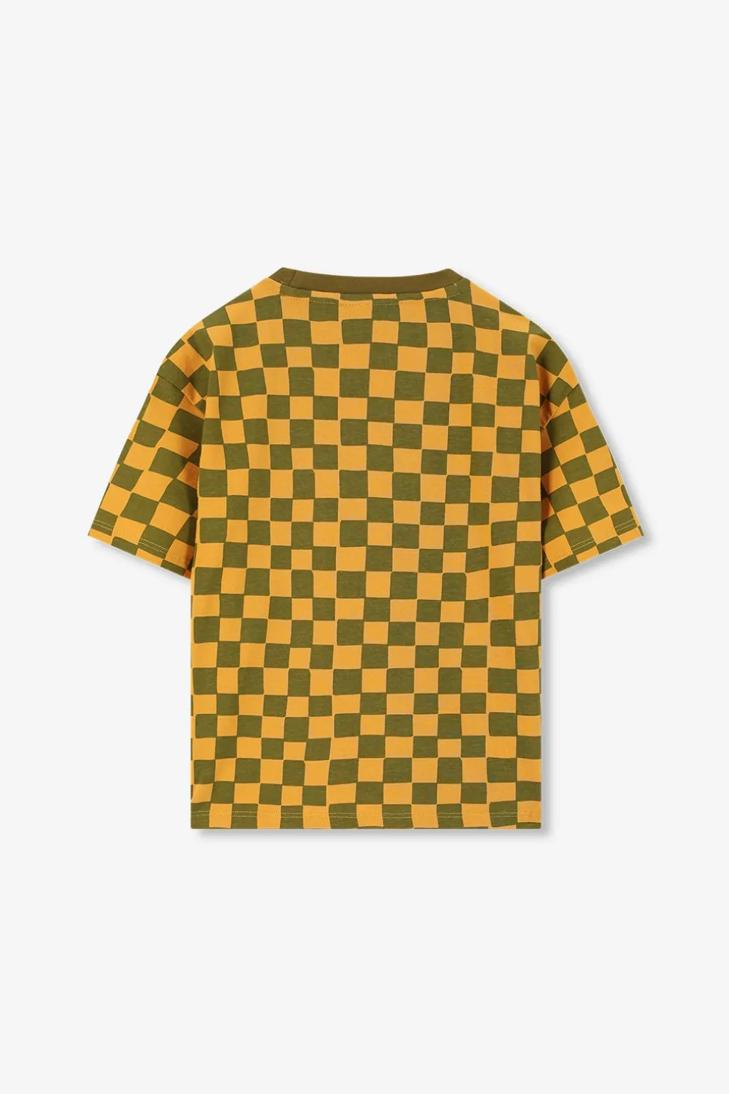 Geel geblokt t-shirt