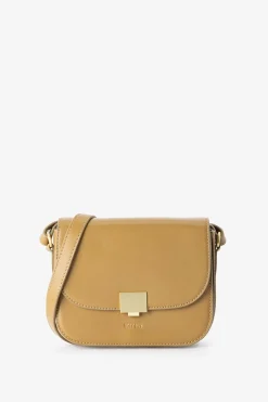 Gele leren crossbody tas
