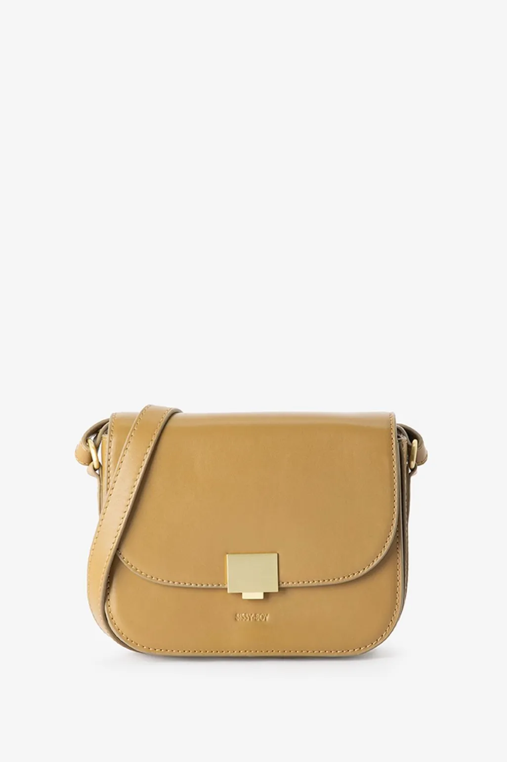 Gele leren crossbody tas