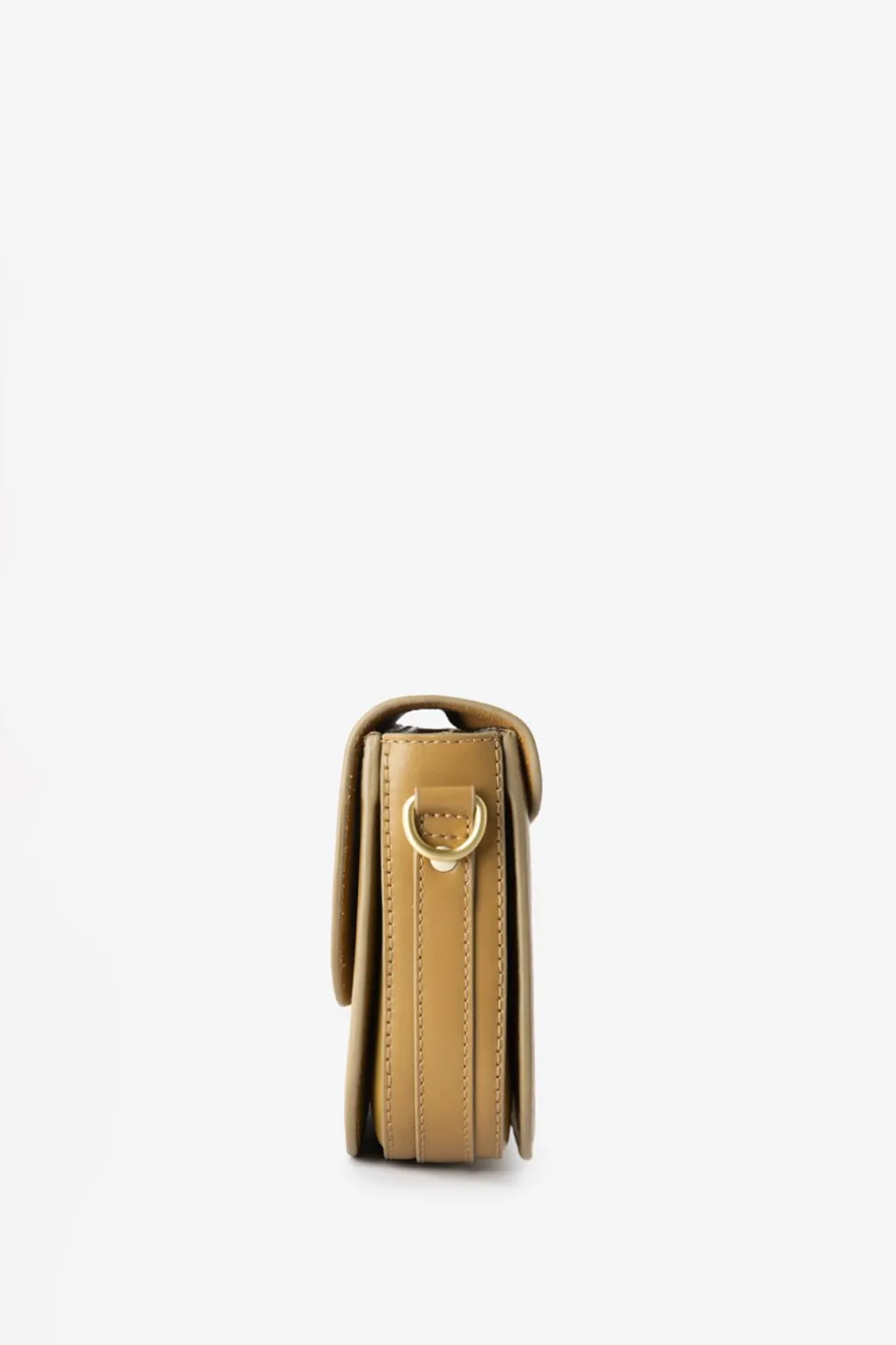 Gele leren crossbody tas