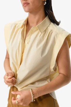 Gele mouwloze blouse