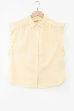 Gele mouwloze blouse