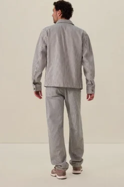 Gestreepte mid-rise broek met opgestikte zakken