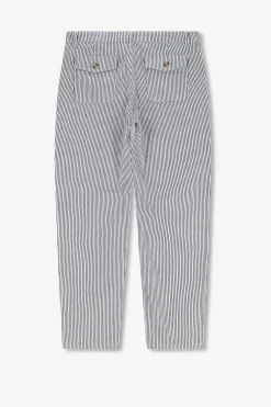 Gestreepte mid-rise broek met opgestikte zakken
