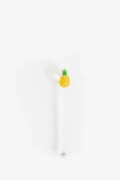 Glazen cocktail roerstaafje met ananas