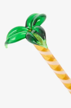 Glazen cocktail roerstaafje met palmboom