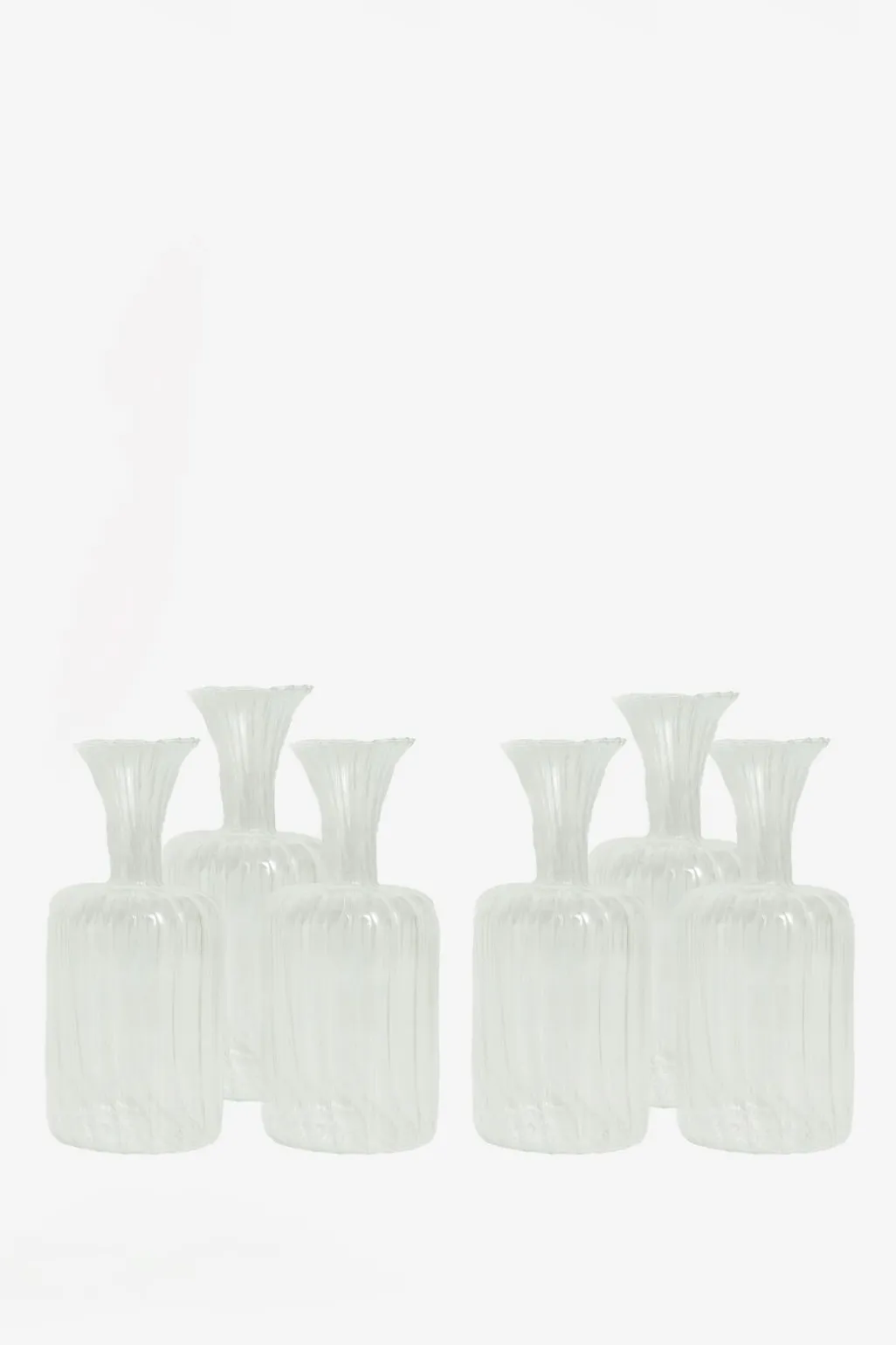 Glazen vaasje boro rib (6,5x14 cm)