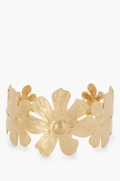 Gold plated armband met bloemen