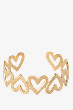 Gold plated armband met hartjes