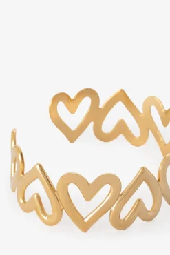 Gold plated armband met hartjes