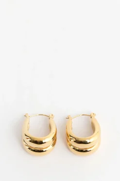 Gold plated dubbele oorbellen