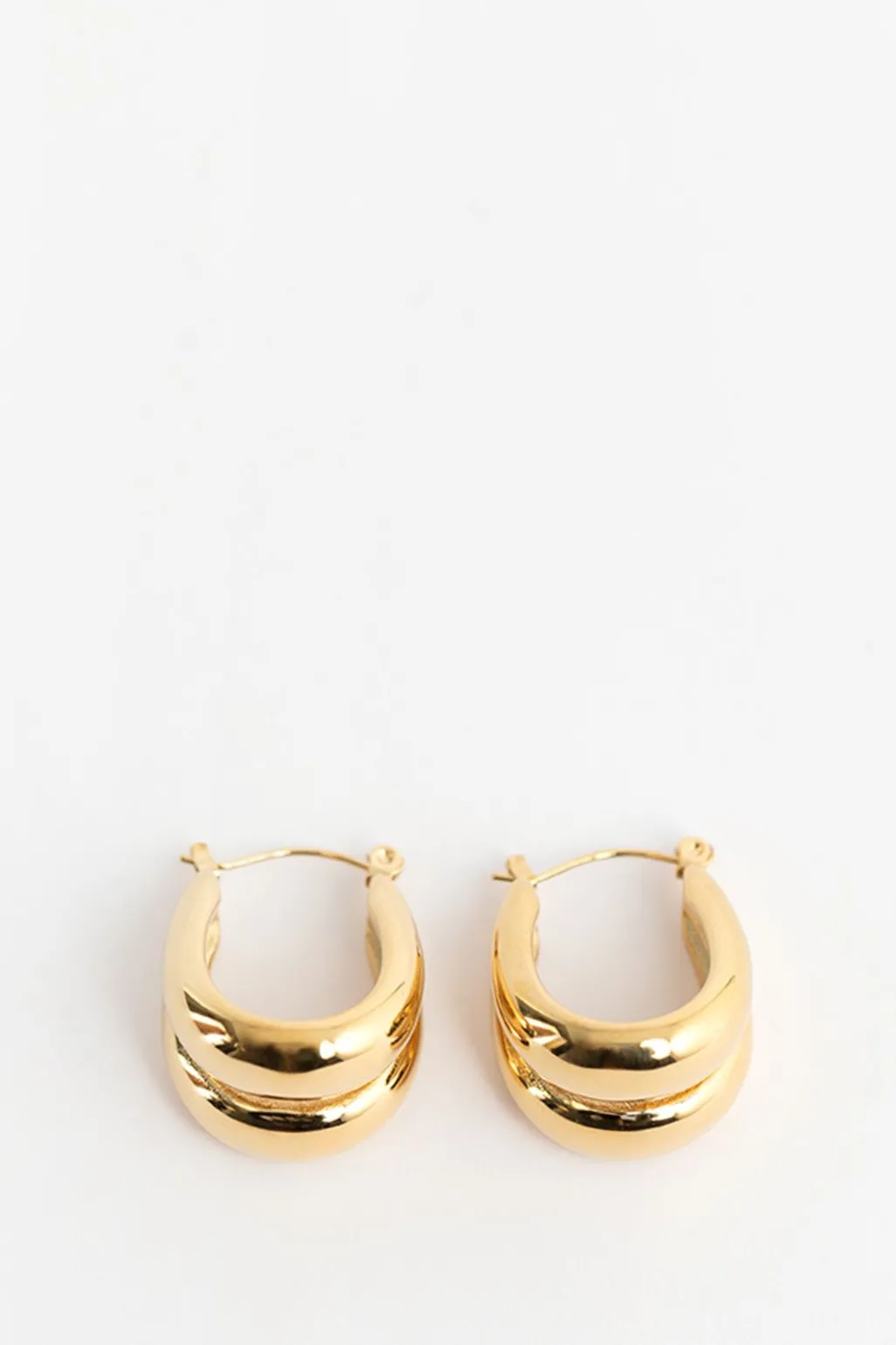 Gold plated dubbele oorbellen