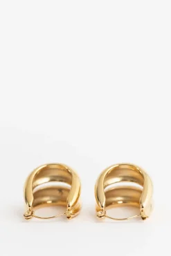 Gold plated dubbele oorbellen