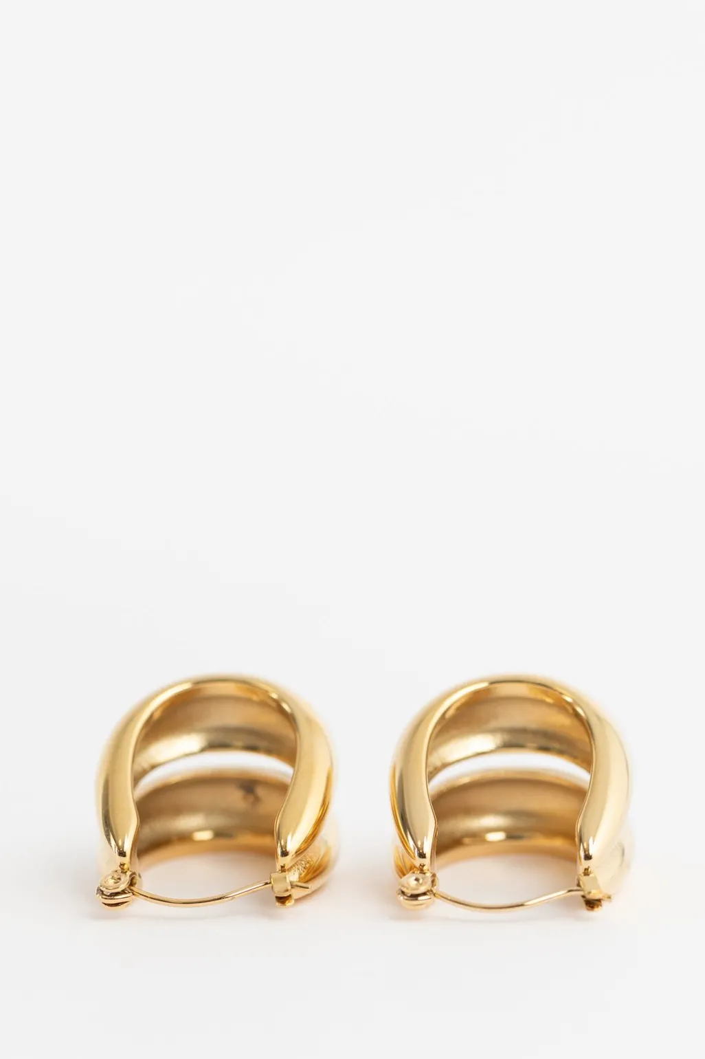 Gold plated dubbele oorbellen