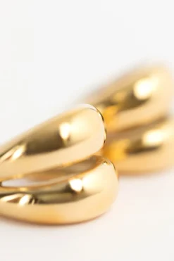 Gold plated dubbele oorbellen
