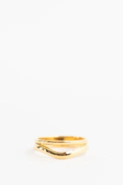 Gold plated dubbele ring