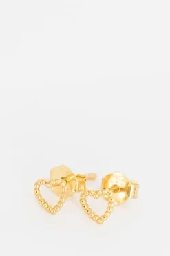 Gold plated hartjes oorbellen