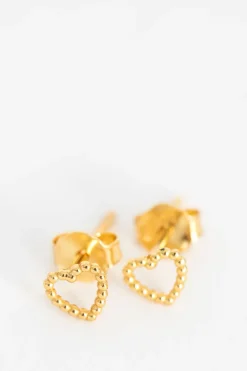 Gold plated hartjes oorbellen