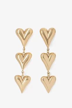 Gold plated hartjes oorbellen