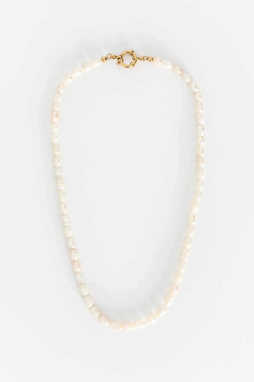 Gold plated ketting met parels