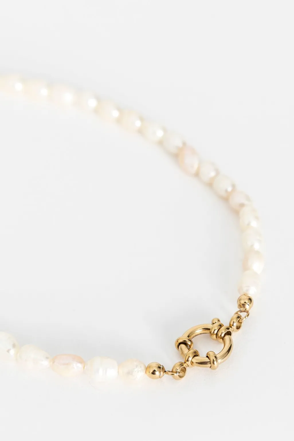 Gold plated ketting met parels