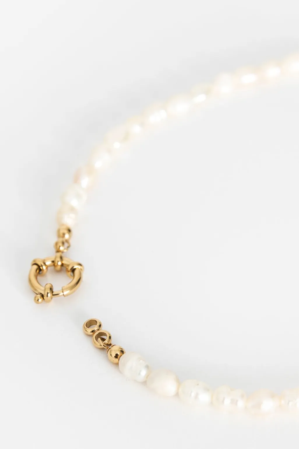 Gold plated ketting met parels