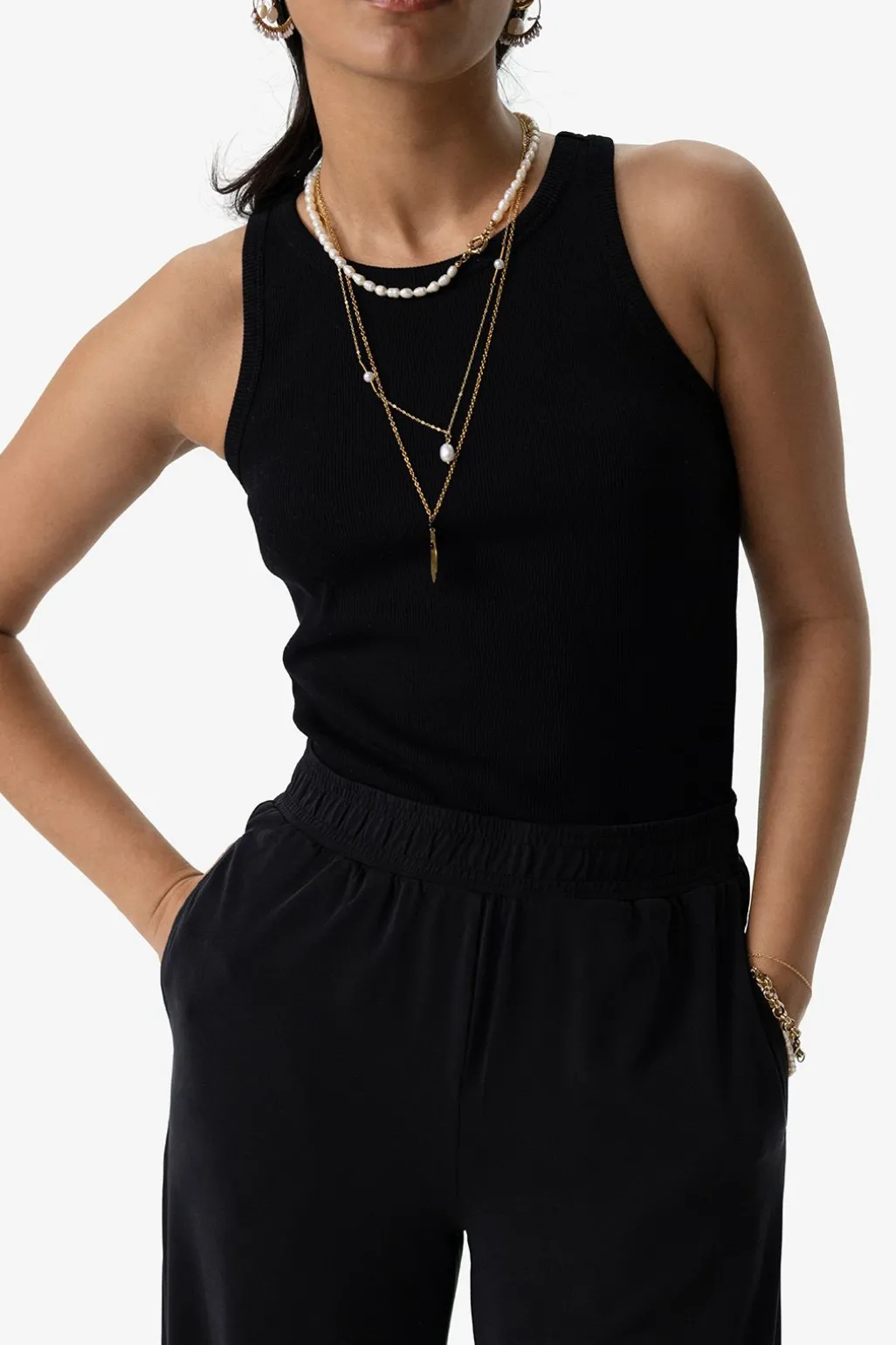 Gold plated ketting met parels